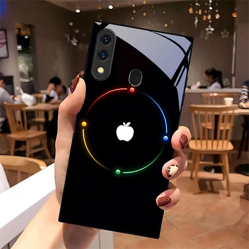 Фото Чехол для телефона Nocturnal Chroma Loop из черного стекла для Samsung Galaxy A50 A52 A52s A53 A54 A55 A56 A51 A80 A70 A71 A35 A34 A30 №3