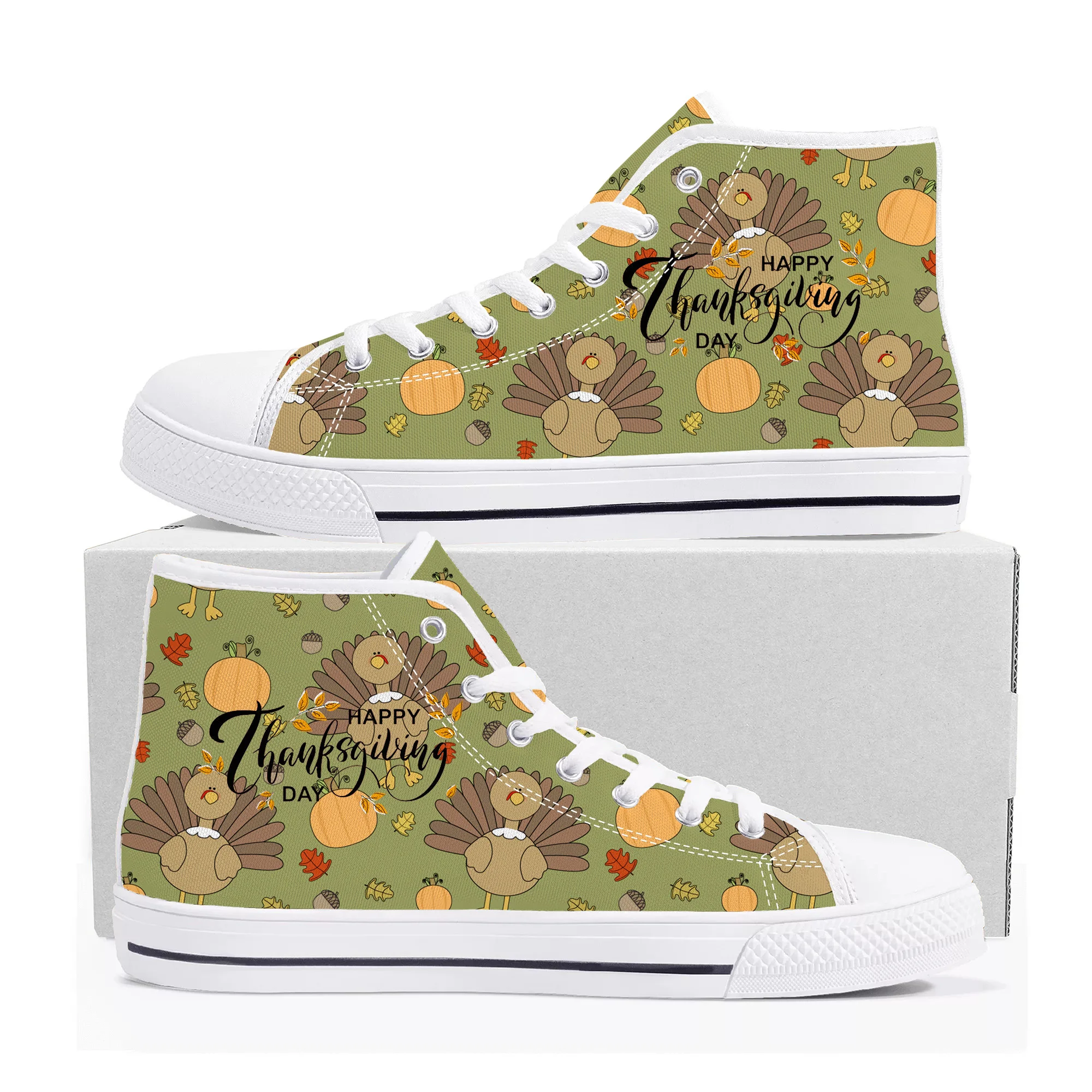 

Thanksgiving Day Festival High Top Sneakers Mens Womens Teenager High Quality Fashion Canvas Shoes Casual Tailor Made Sneaker