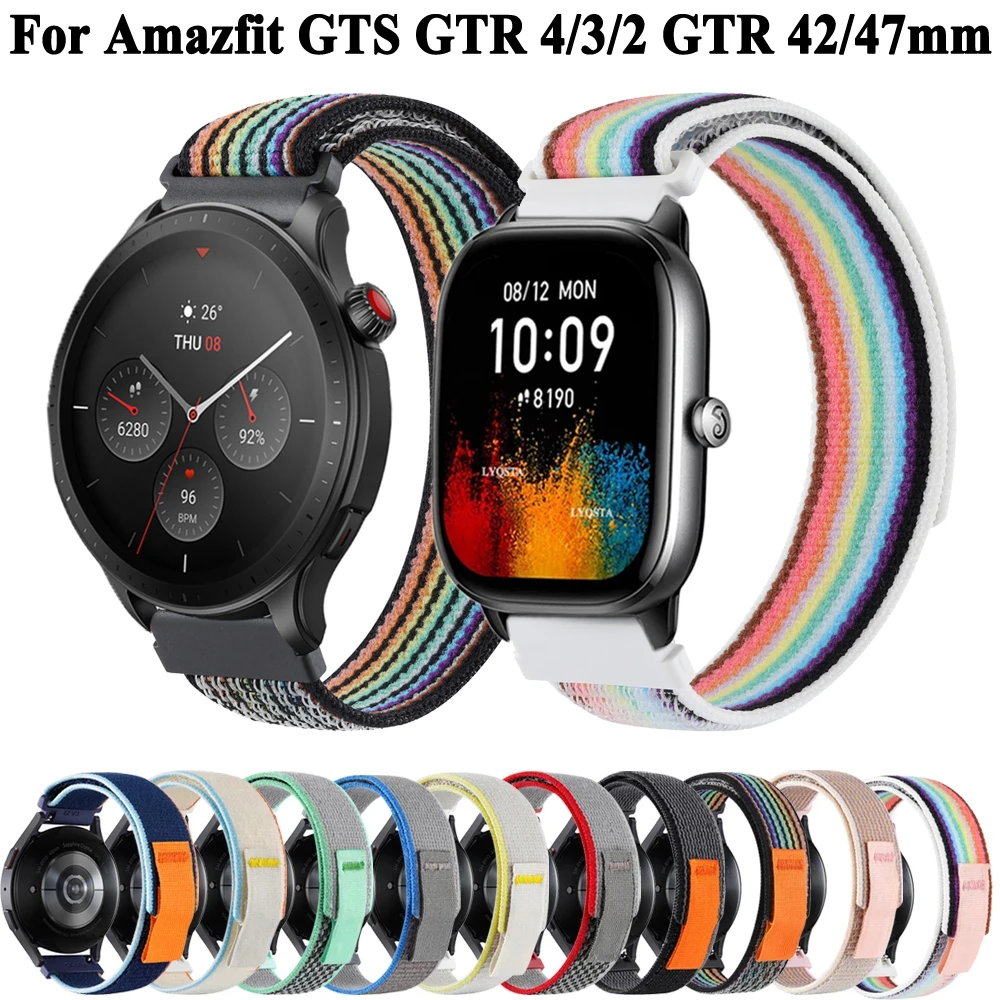 

20/22mm Nylon Wrist Strap For Xiaomi Amazfit GTR 4/3/2 GTS 4/3/2 GTR 2e 42 47mm Wristband GTR3 Pro Smartwatch Bracelet Watchband