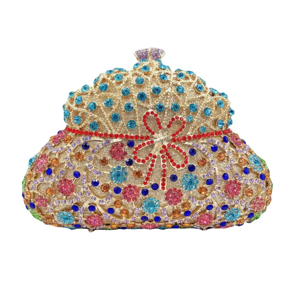 Новая обеденная сумка с алмазными шипами полый металлический жесткий ящик