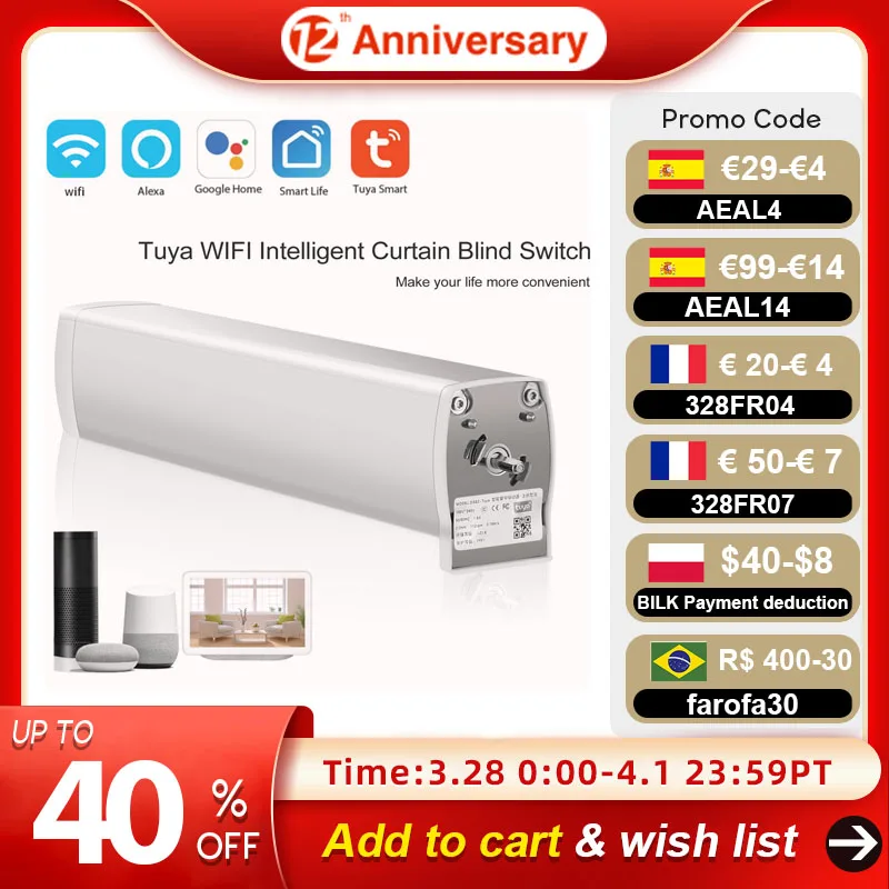 

Tuya WIFI Intelligent Curtain Motor Ultra Quiet Electric Wireless Remote Control Voice Control Tools for Alexa Google Home