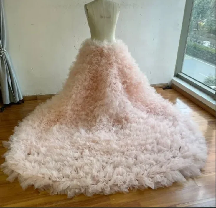 Длинная фатиновая юбка-макси с оборками 42 дюйма 70 дюймов