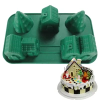 diy christmas house and tree cake molds cake decorating sugar craft molds home baking tools baking pan molds