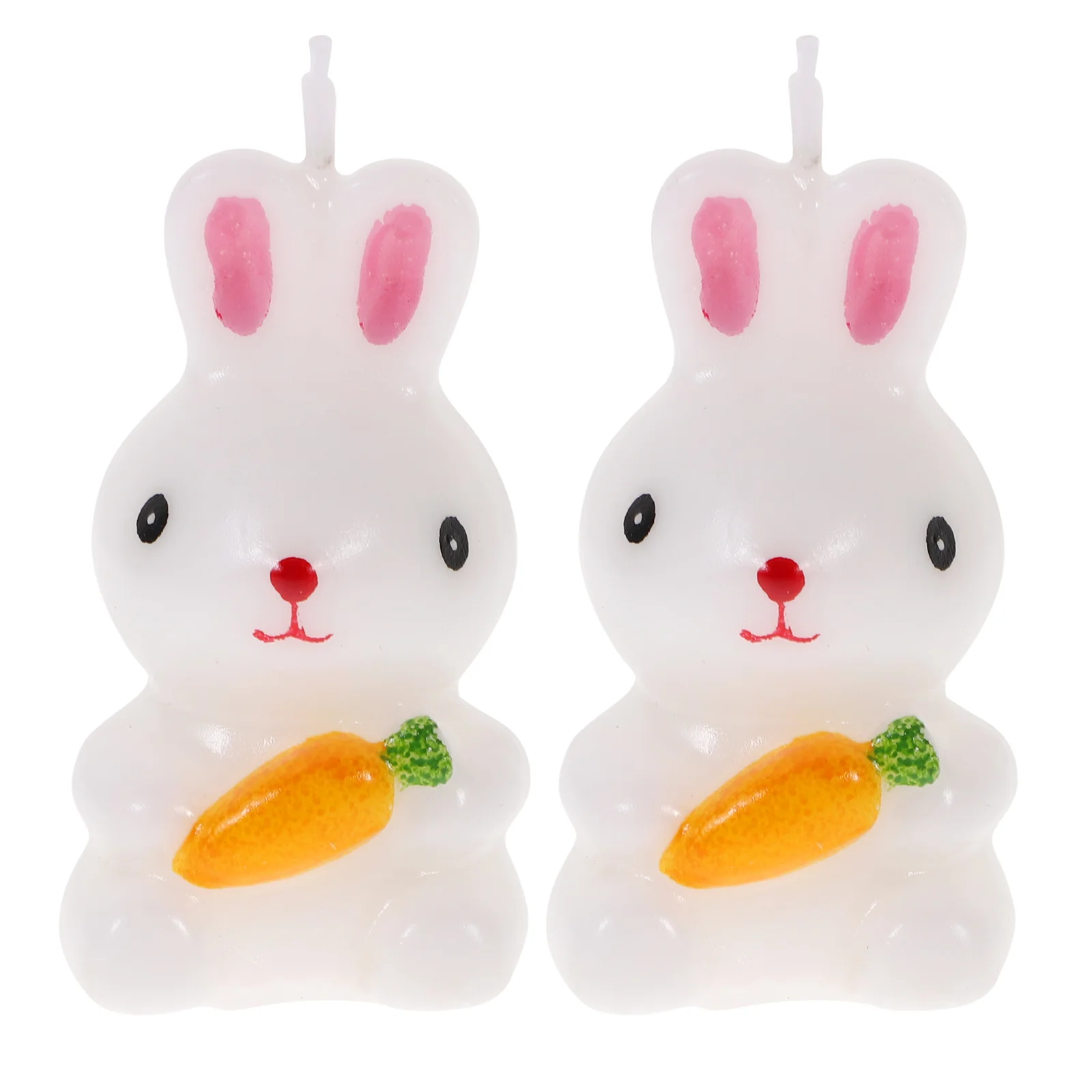 

2 Pcs Trendy Home Decor Rabbit Figures Toys Easter Stand Wax Bunny Lovely Candles Festive Dog Birthday