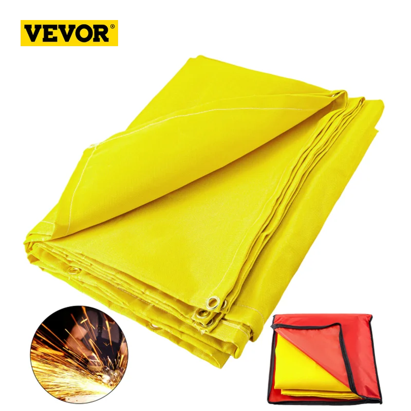 VEVOR 8 x 10 Ft Welding Blanket Gold Fiberglass Blanket Portable Fiberglass Fire Retardant Blanket Welding Mat Welding Fireproof