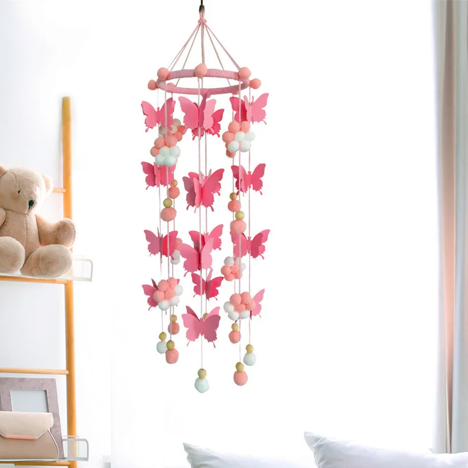 

Подвесное украшение в виде бабочки, настенное украшение для комнаты девочки, подарок на день рождения, ручная работа, колокольчики для детс...