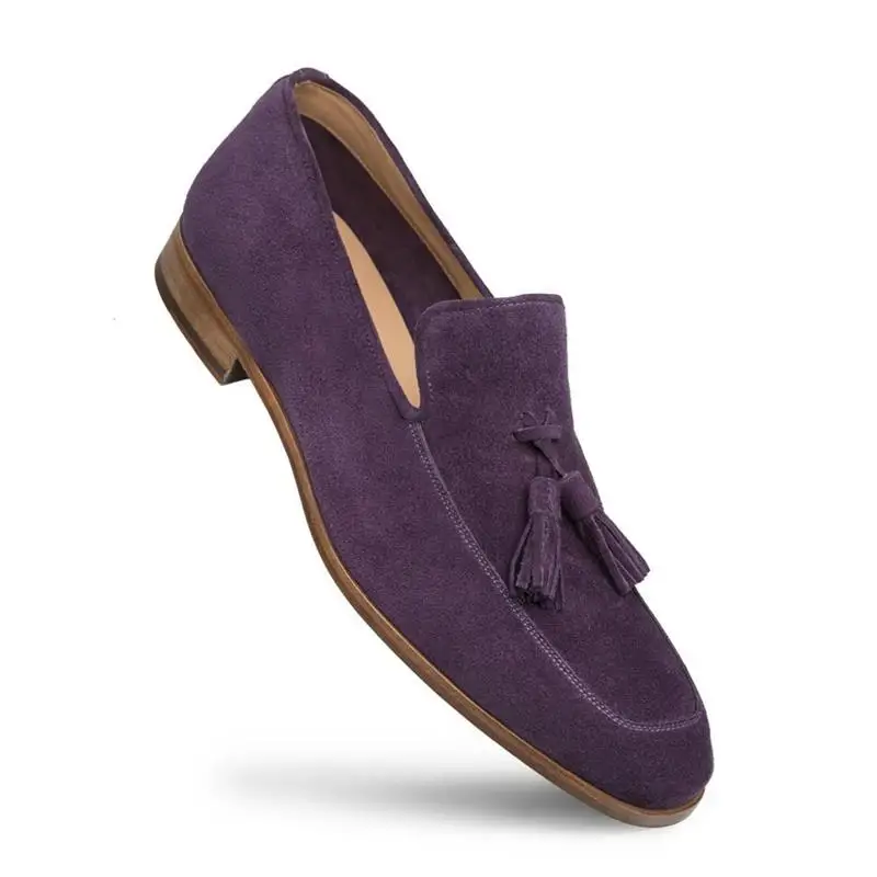 

New Monk Shoes Men Shoes Faux Suede Solid Color Classic Casual Business Wedding Party Daily Square Toe Tassel Dress Shoes KB772