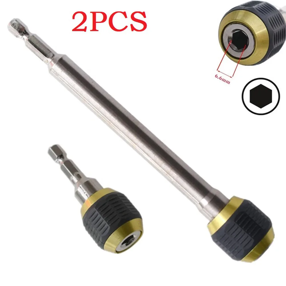 2PCS 60/150mm Keyless Drill Chuck Screwdriver Impact Driver Adapter Chuck Quick Change Adapter Converter Hex Shank  Adapter Tool