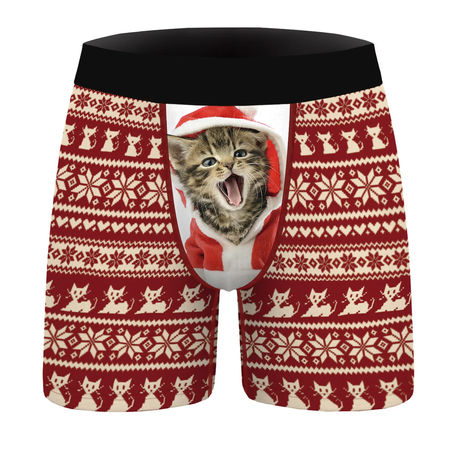 

Christmas Mens Underwear Boxers Underpants Shorts Animal Pug Deer Cat 3D Printing Male Sexy Slim Comfortable Elasticity Panties