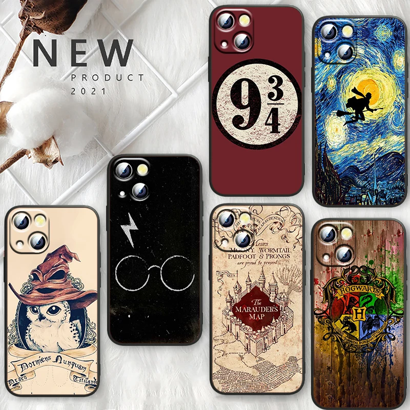 

Art Ring Potters Wand Harries Phone Case For Apple iPhone 14 13 12 11 SE XS XR X 7 8 6 mini Plus Pro MAX 2020 Funda Black Cover