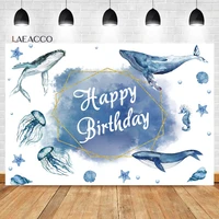 laeacco 3d underwater world photography backdrop aquarium blue coral under sea dolphin kids adult birthday customized background