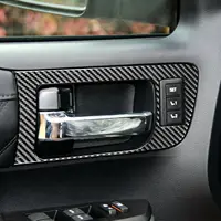 4* LHD Real Carbon Fiber Side Door Handle Panel Cover For Toyota Tundra 2014-21