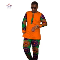 new sets brand clothing mens shirt long sleeve dashiki african print mens tops long pants plus size mens clothes wyn305