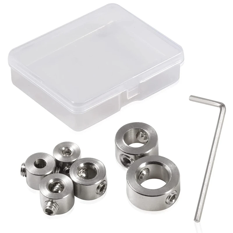 

Drill Bit Depth Stop Collar Set Includes 304 Steel Stop Bit Collar Set Drill Tool Hex Wrench With Storage Box