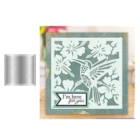 bird flowers square frame metal cutting dies craft for scrapbooking handmade tools knife mould blade punch stencil model decor
