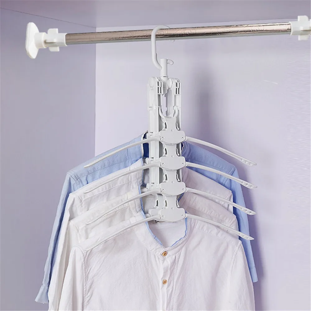 

8 In 1 Rotate Anti-Skid Multilayer Folding Hanger Plastic Drying Hanging Rack for Clothes Towels Household Storage Space-saving