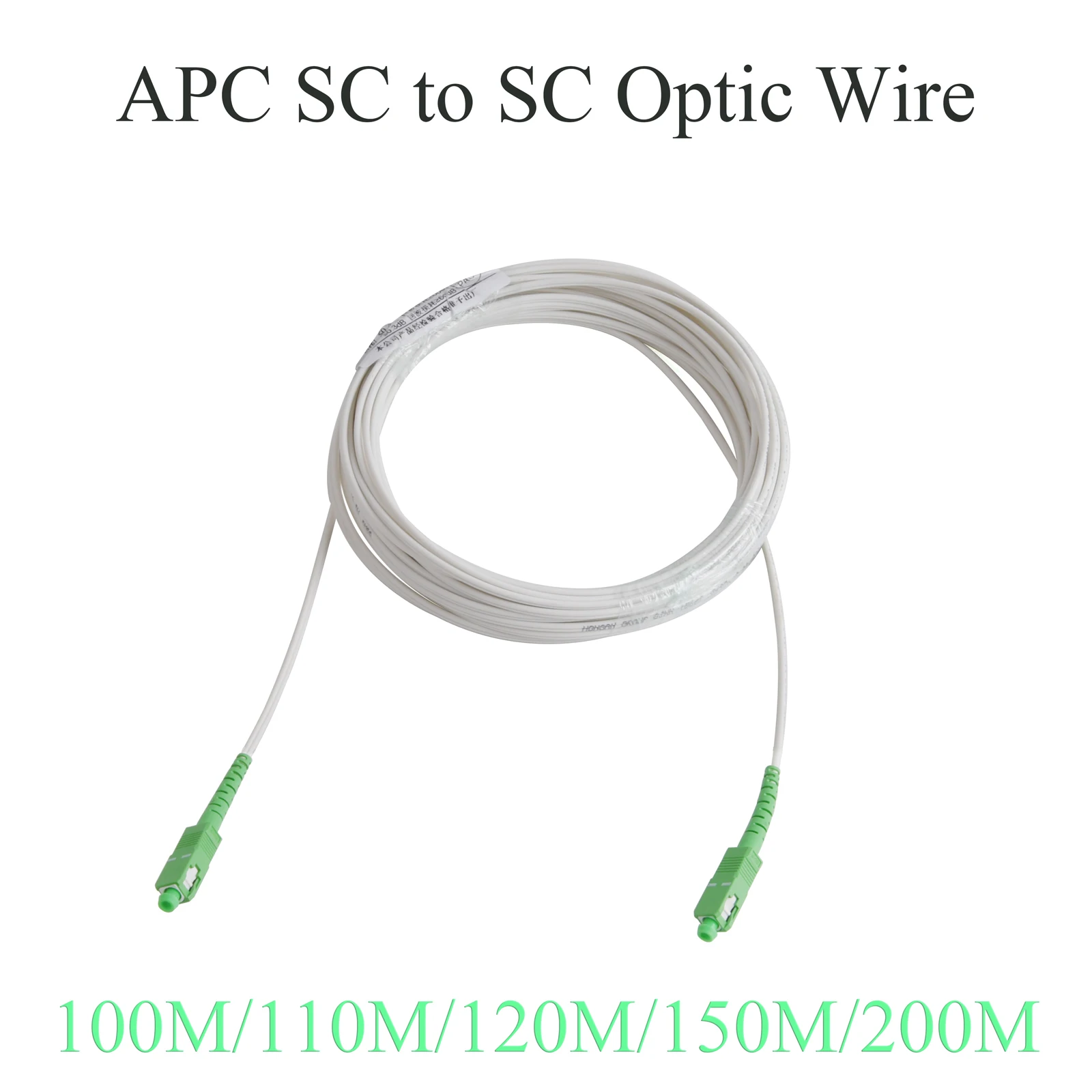 Fiber Optic Extension Wire APC SC to SC Single-mode Single-core Indoor Convert Patch Cord 100M/110M/120M/150M/200M Optical Cable