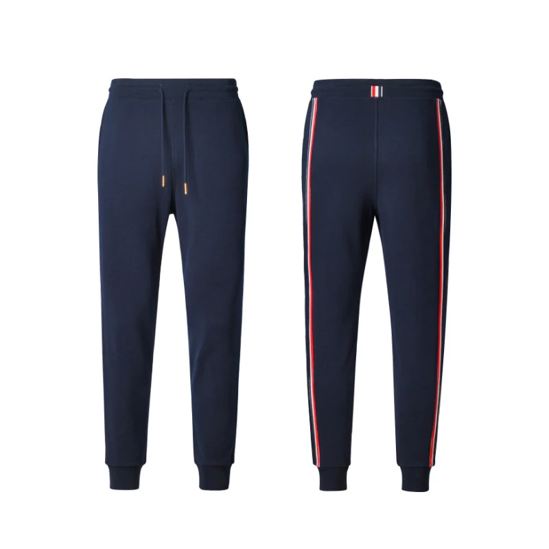 

Брюки TB THOM размера плюс, дизайнерские женские штаны для отдыха с боковой тесьмой, высококачественные известные свободные мужские хлопковые спортивные штаны унисекс