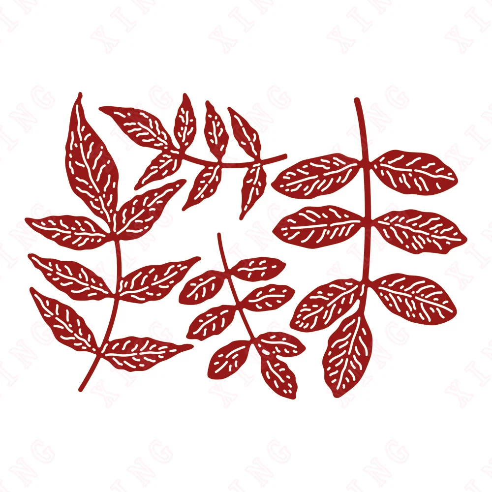 

New Metal Cutting Dies Scrapbook Diary Embossing Template Diy Greeting Card Handmade Craft Blade Punch Feathered Foliage Die Set