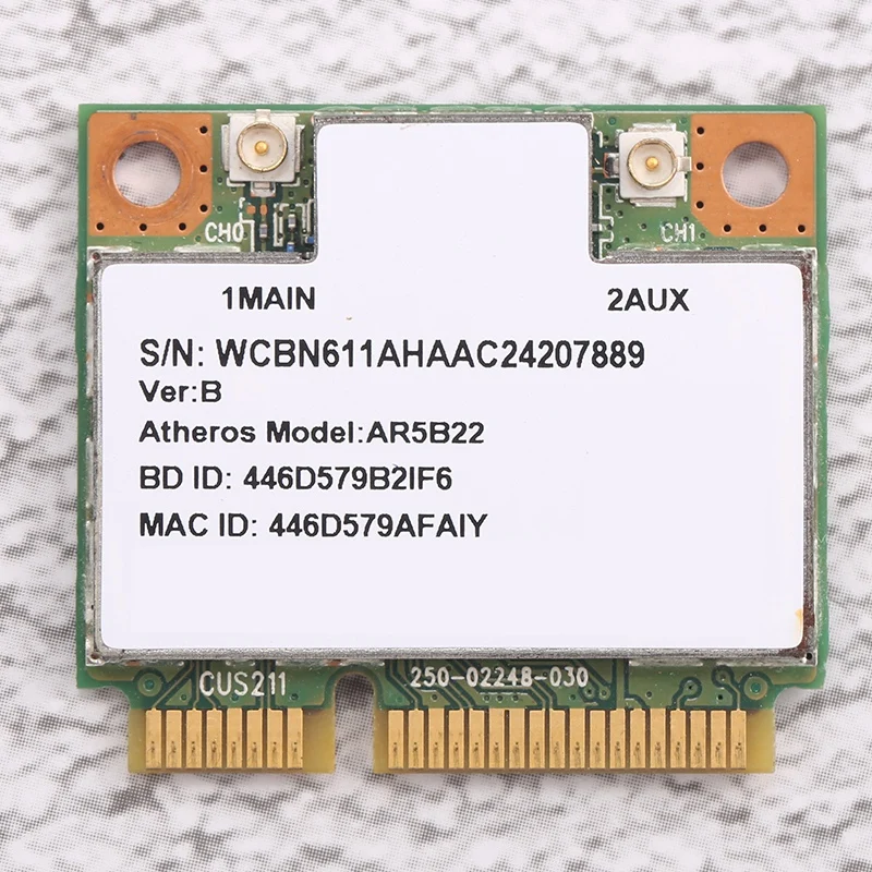 

AR9462 AR5B22 WB222 Half Mini Pcie 300Mbps+Bluetooth4.0 WLAN Wifi Wireless Card