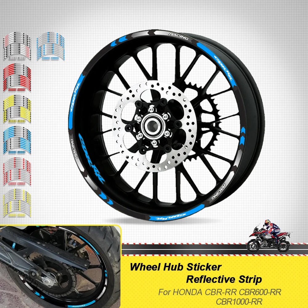 

Motorcycle Sticker Decorative Accessories Wheels Decals Rim Tire Reflective Stripe Set For Honda CBRRR CBR RR CBR600RR CBR1000RR