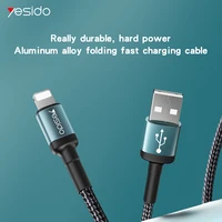 yesido usb cable for iphone 13 12 11 pro max xs x 8 plus fast charging usb cable 1 22m for iphone charger cable usb data line