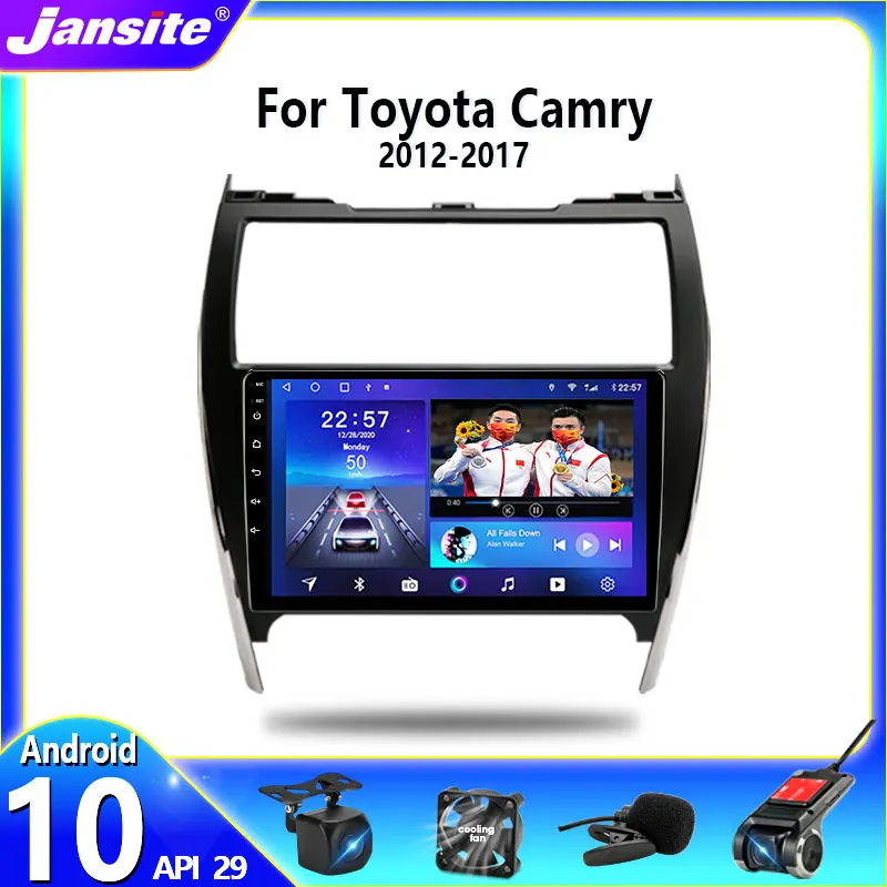 Jansite 2 Din Android 10 Car stereo Radio Multimedia Video Player For Toyota Camry 7 XV 50 55 2012 2013 2014 - 2017 GPS Carplay