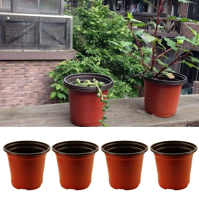 

10 Pcs Soft Flowerpot Creative Home Gardening Pots Unbreakable Mini Flower Plastic Nursery Use Planting Succulents Small Pots