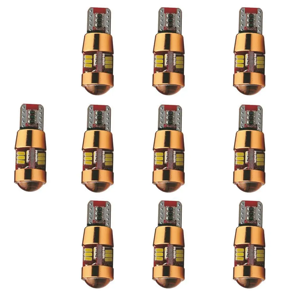 10 шт. Gold T10 27SMD 3014 Автомобильная гирлянда купольная лампа номерного знака