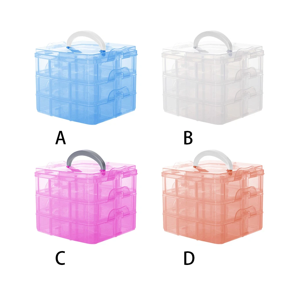 

3 Layers Detachable DIY Plastic Storage Box Desktop Transparent Jewelry Organizer Holder Cabinet Small Objects Storage Container