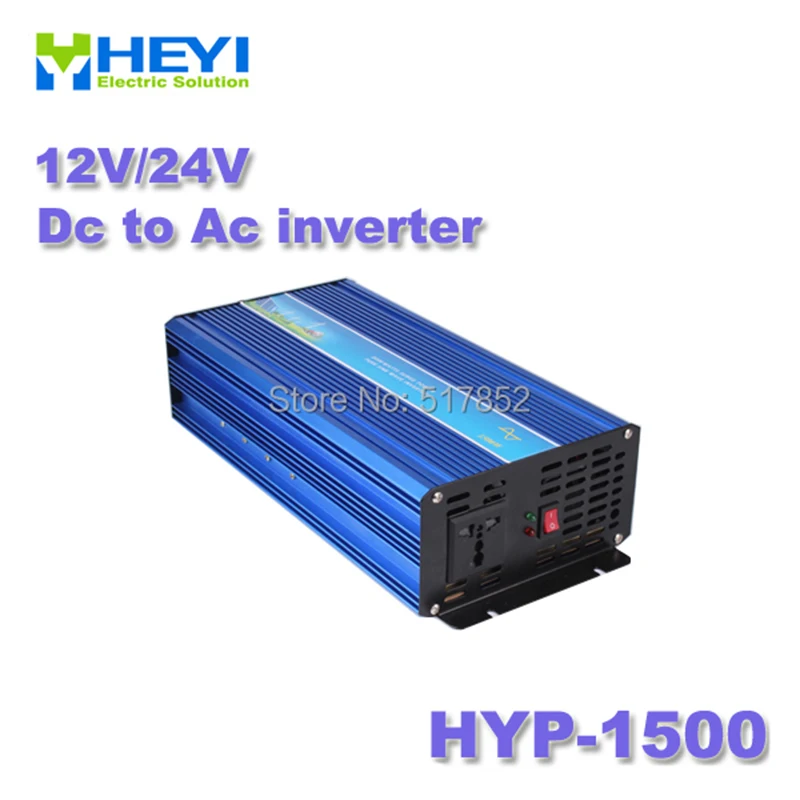 Инвертор постоянного тока в переменный, HYP-1500 12/24 В, инвертор немодулированной синусоидальной волны 50/60 Гц, высокоэффективный инвертор мощно...