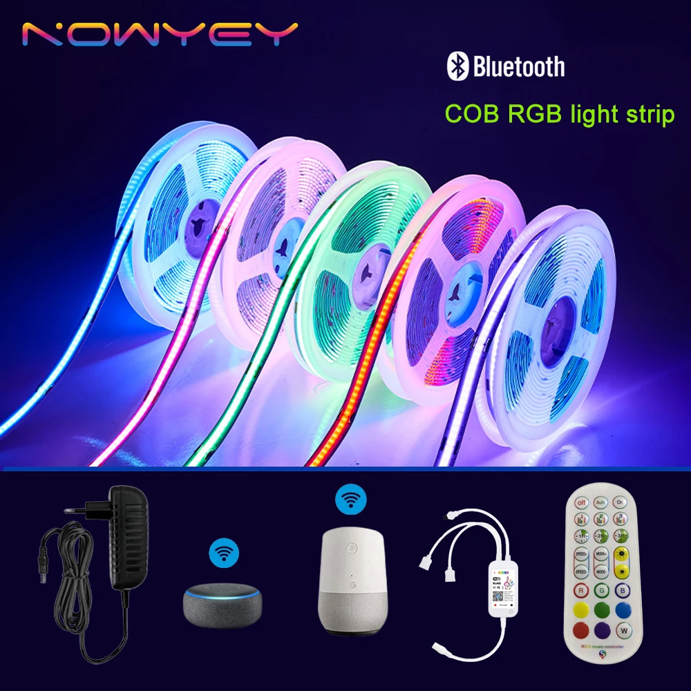 Светодиодная лента RGB с COB матрицей Wi-Fi Bluetooth управление через приложение 24 В 480