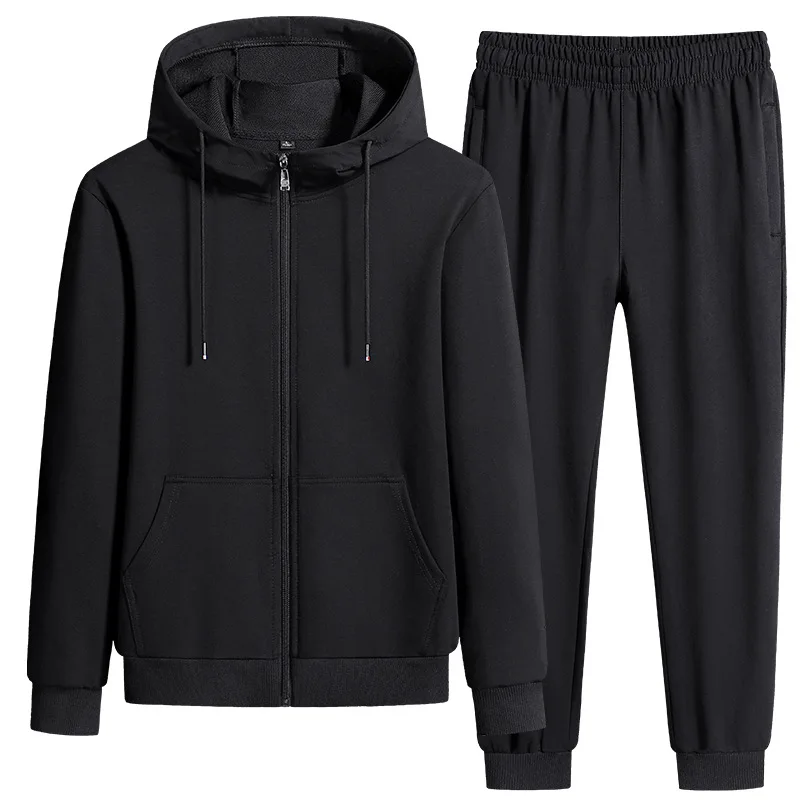 2023 New Men's Clothing Spring and Autumn Sports Suit Men's Casual Running Suit Pants Cardigan Hooded Top Two-piece Set