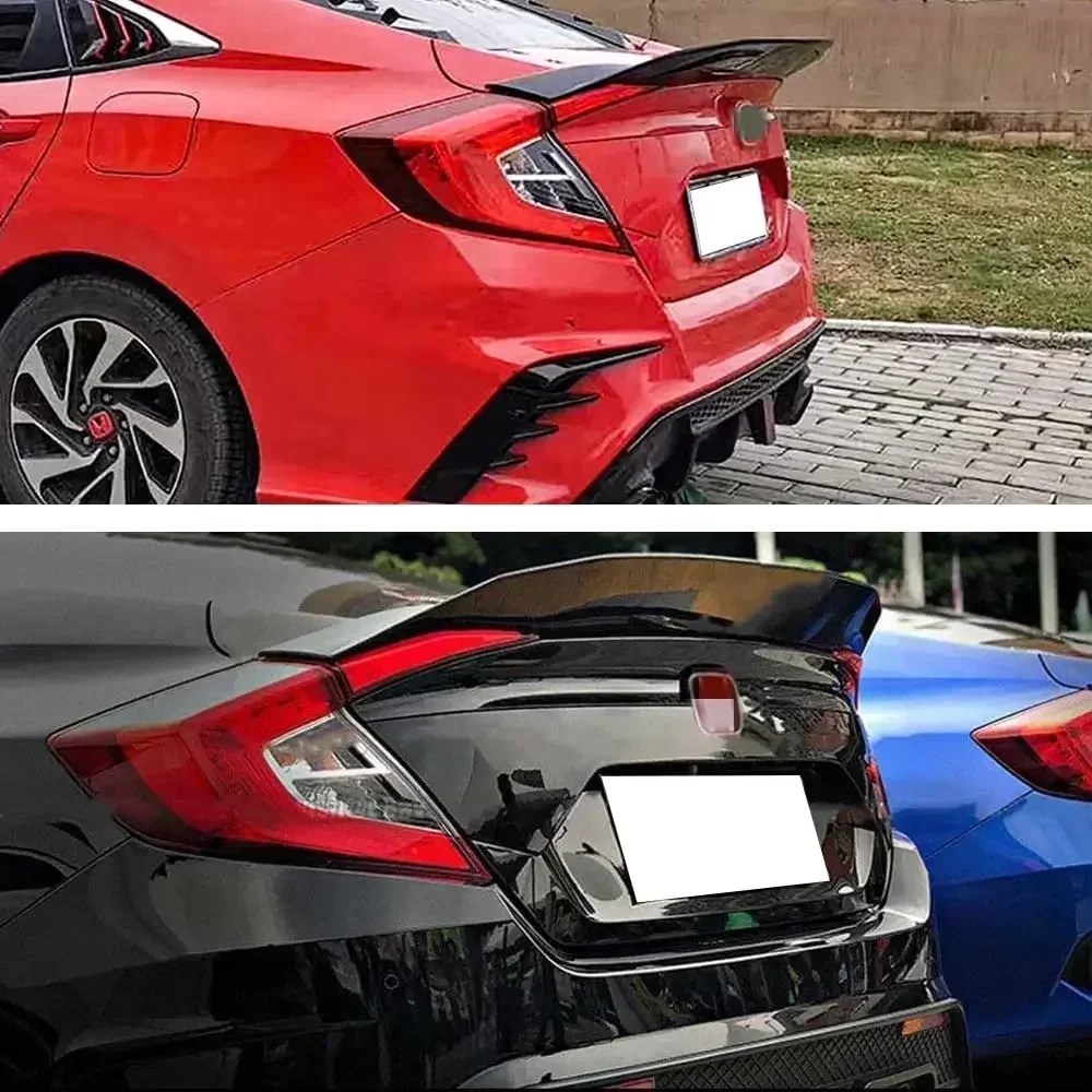 Civic R Style Spoiler Car Rear Truck Lip Ducktail Wing For Honda 10th Gen Sedan 2017-2020 Accessories Body Kit