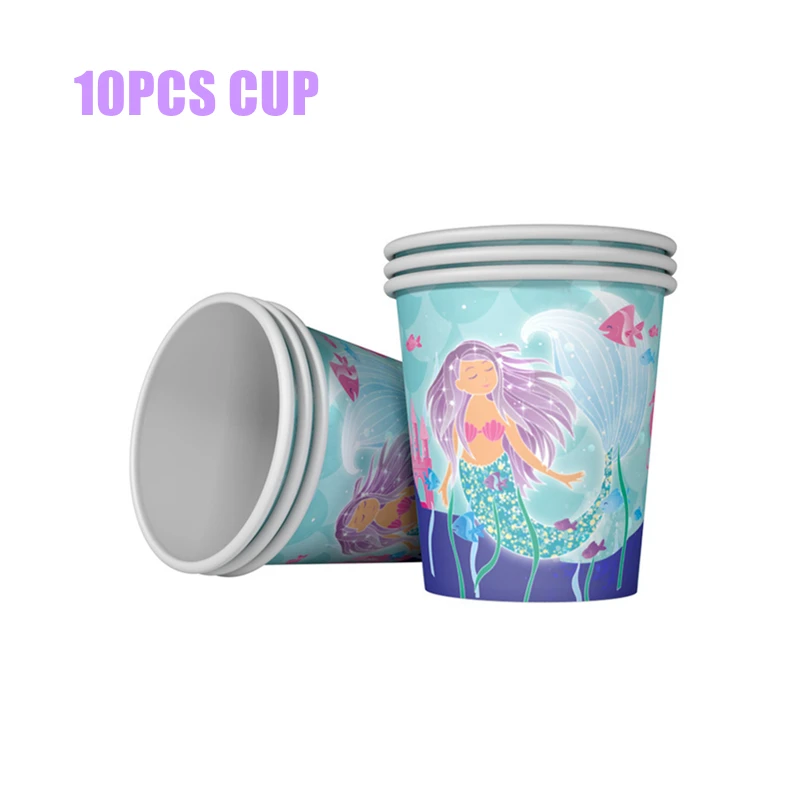 

Русалка бумажная посуда для девочки