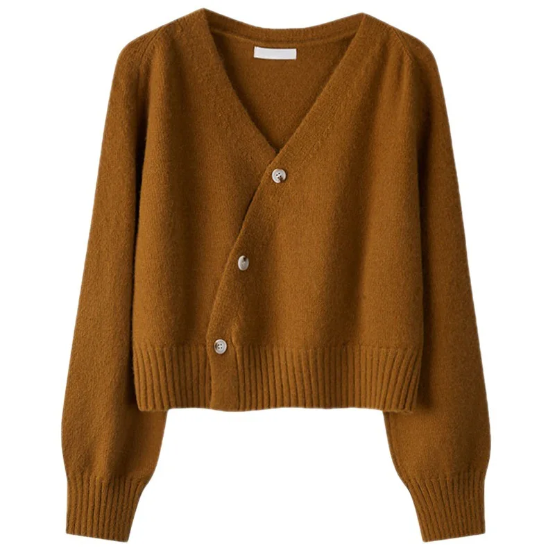 Женский трикотажный кардиган из хлопка бордовый свитер с длинным рукавом и