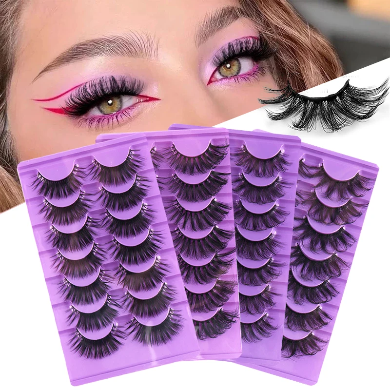 

7 пар, натуральные норковые ресницы Wispy, густые ресницы, Драматические Длинные Накладные ресницы, инструмент для макияжа, наращивание ресниц, накладные ресницы