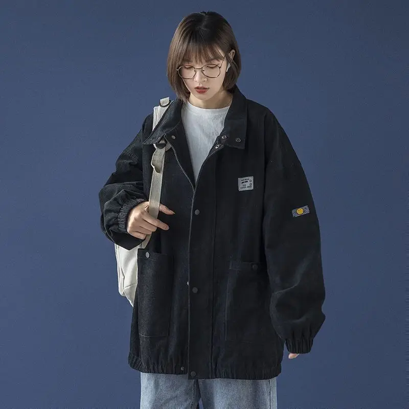 Вельветовая куртка-карго в стиле Харадзюку для мужчин и женщин весна-осень 2021