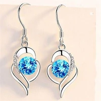 exquisite cubic zircon love hook dangle earring for women jewelry fashion korea valentines day gift factory price