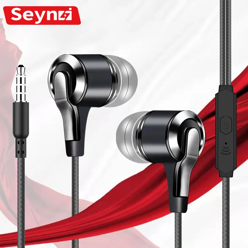 

SeynLi 3.5mm In Ear Earphone Wired Headset With Mic Heavy Bass Qulity Stereo Earbuds For Samsung Huawei Xiaomi Wired Earphones