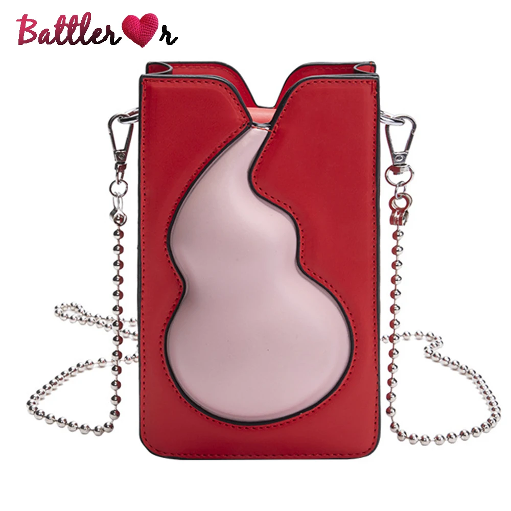 

Gourd Design Chain Crossbody Bag For Women 2022 Fashion Lather Purses And Handbags Girls Party Clutch Bag Female Shoulder Pouch