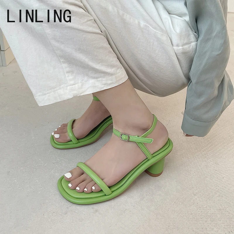 

2022 Summer Fashion Sandals Women Causal Thick Heel Ladies Open Toe Shoes Outdoor Party Pumps Sandal Mujer