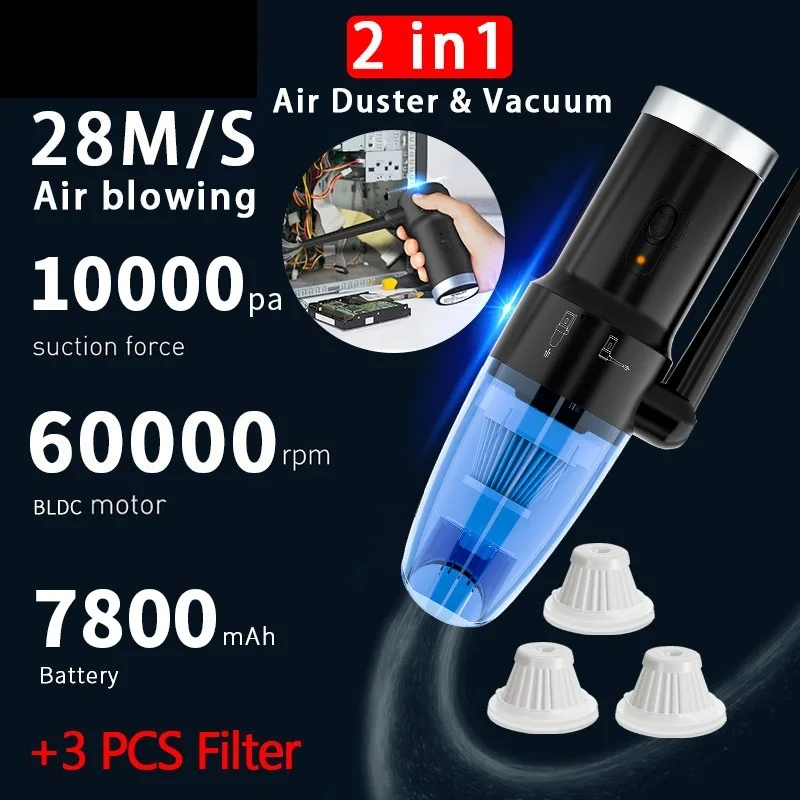 

10000Pa Wireless Car Vacuum Cleaner Cordless Handheld Air Duster Home & Car Dual Use Mini Vacuum Cleaner With Built-in