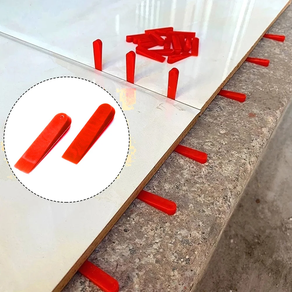

100Pcs Plastic Tile Spacers Reusable Positioning Clips Wall Flooring Red Leveler Wall Tile Leveling System Laying Tiling Tool