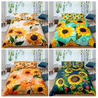 3d sunflower print duvet cover set 3 pcs pillowcase bedding set queen and king size bed linen comforter quilt cover bedding set