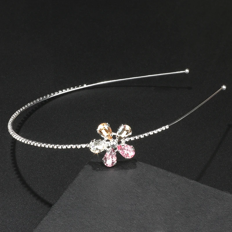 

Shiny Rhinestone Party Prom Creative Headwear Band Flower Princess Metal Headband Jewelry Bridal Hair Accessories Girls Tiara