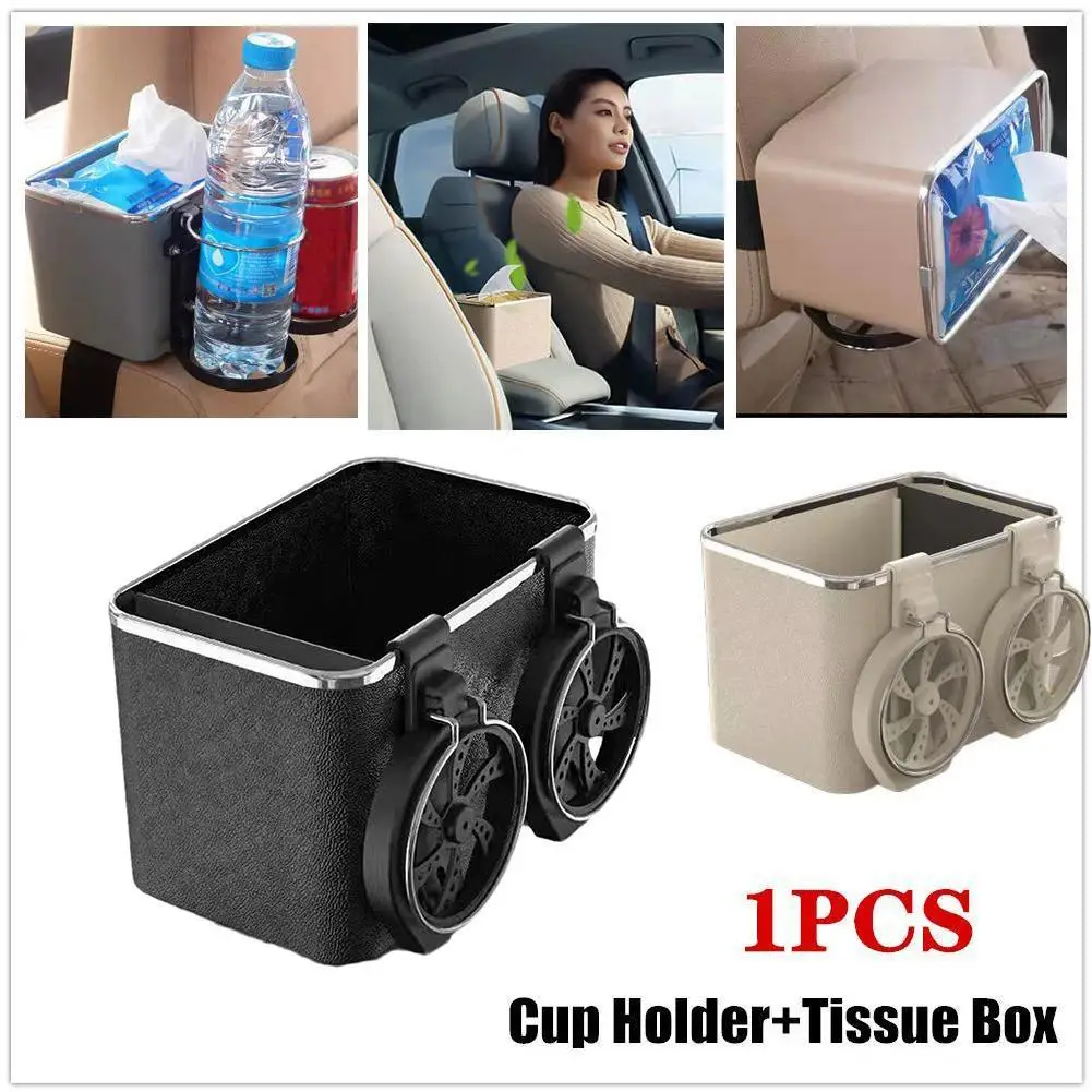 

Multifunctional Car Storage Box Clip Bottle Holder Large Capacity Car Seat Paper Box Car Storage Box Auto Interior Storage Tool