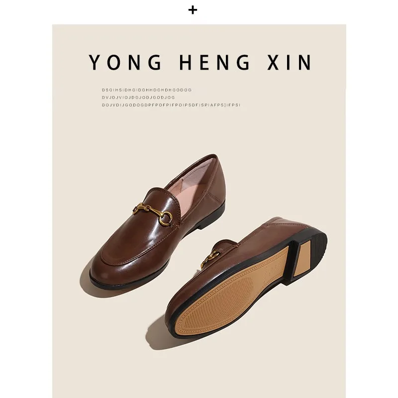 Mr Co Lefu Shoes With Horse Clasp Women Shoes Summer Fashion British Style Soft Leather Flat Bottom Shoes Female Moccasin Loafer