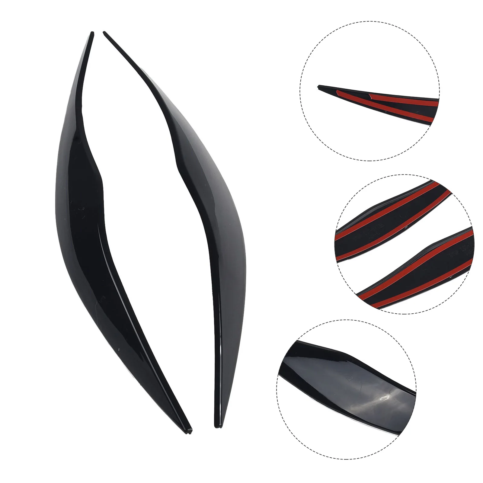 

Eyebrows Car Headlight 2Pcs Black Car Accessories Car Exterior Decorate Directly Replacement Plastic For BMW 3 Series E90 E91