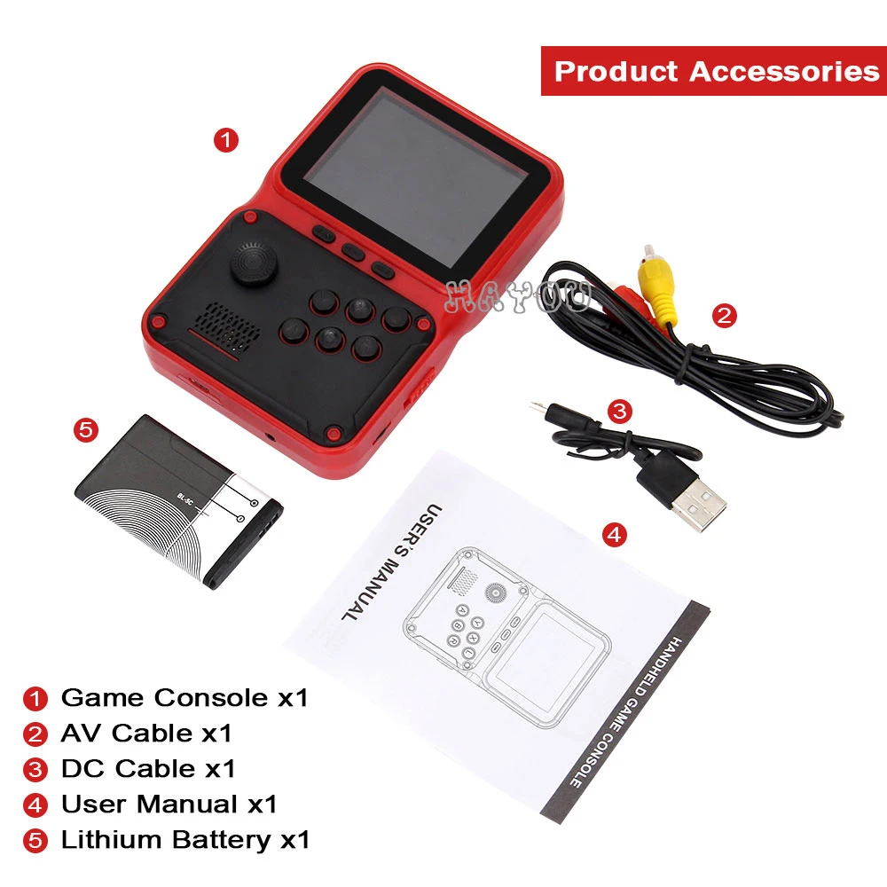Консоль игровая портативная 3 дюйма HD 500 игр |